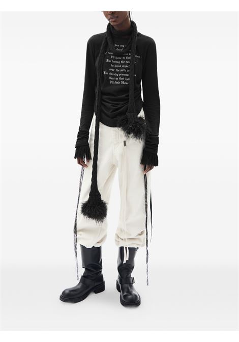 dot wrinkled cropped ls t-shirt woman black ANN DEMEULEMEESTER | B0013925 FA206099